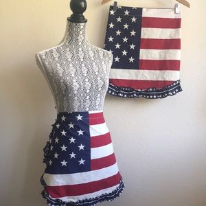 Fourth of July apron American flag waist apron handmade NEW